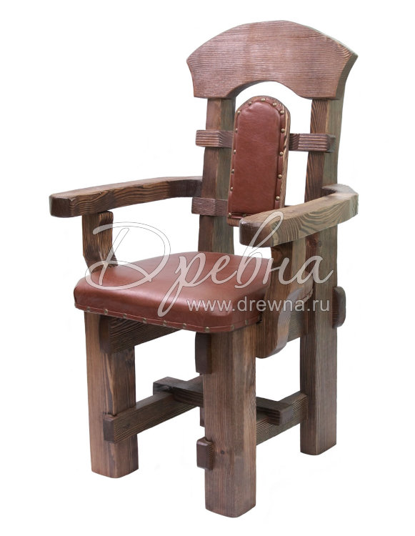 Кресло "Пиковая дама" из массива сосны "под старину"