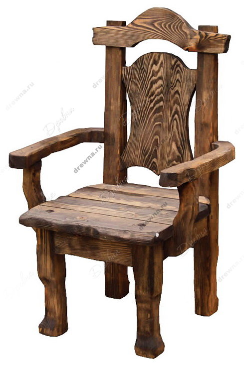 Кресло "Дачник" из массива сосны "под старину"