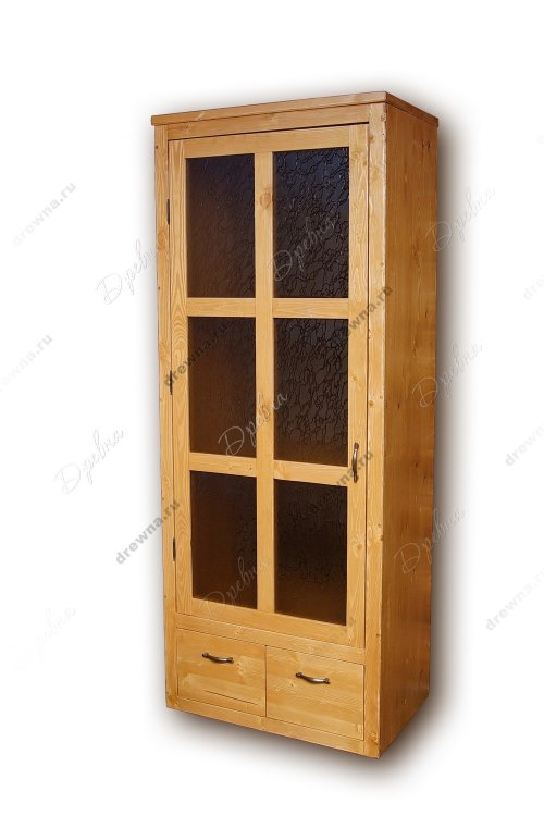 Буфет-стеллаж "Букинист" со стеклянной дверью из массива сосны